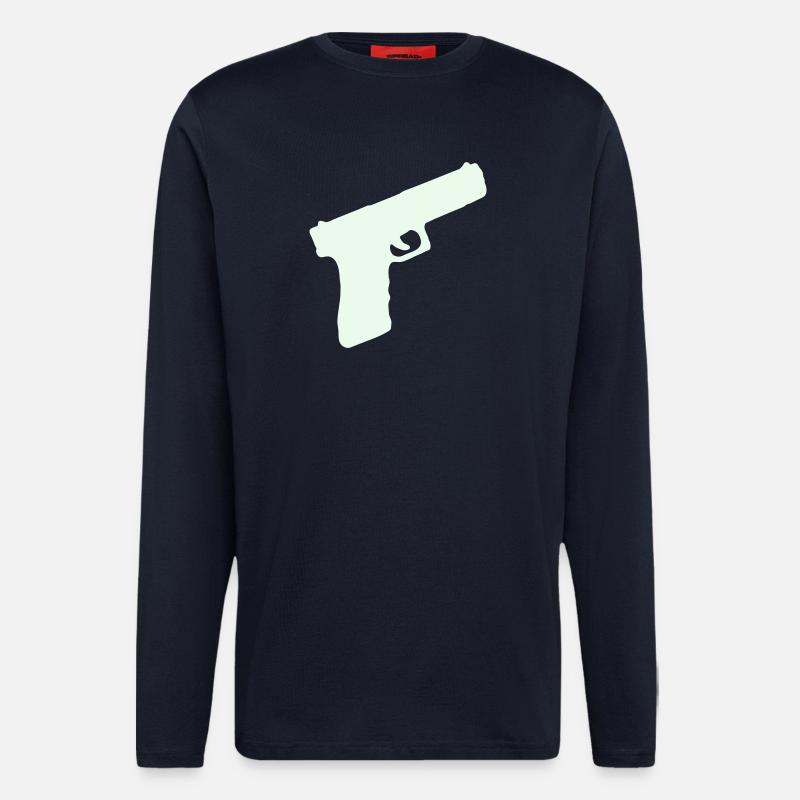 Pistole Waffe - Langarmshirt - made by SPREAD  - DARK NAVY