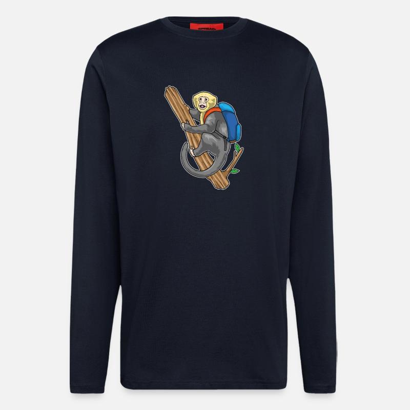 Monkey Student Backpack School - Longsleeve - made by SPREAD  - DARK NAVY