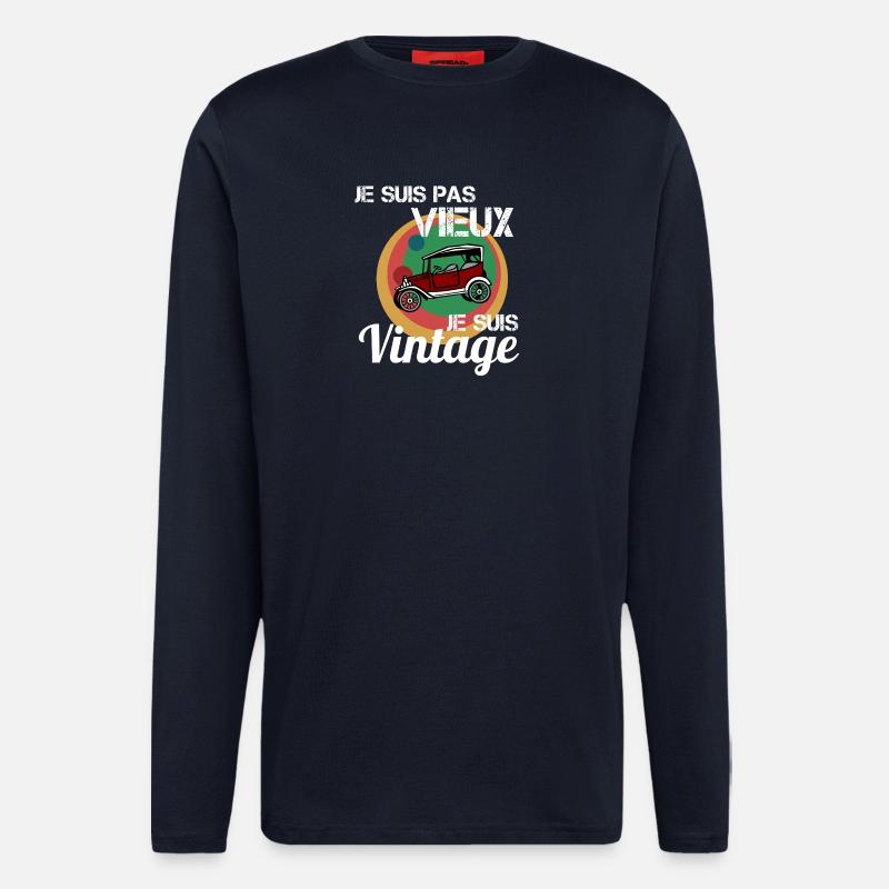 Ich bin kein altes Oldtimer-Auto - Langarmshirt - made by SPREAD  - DARK NAVY