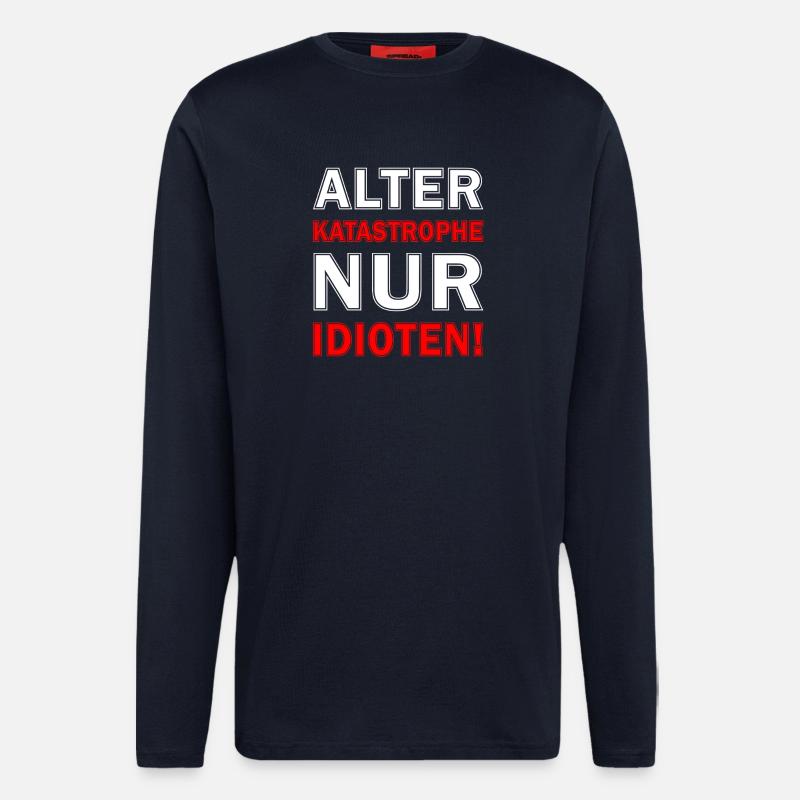 Nur Idioten Design - Langarmshirt - made by SPREAD  - DARK NAVY