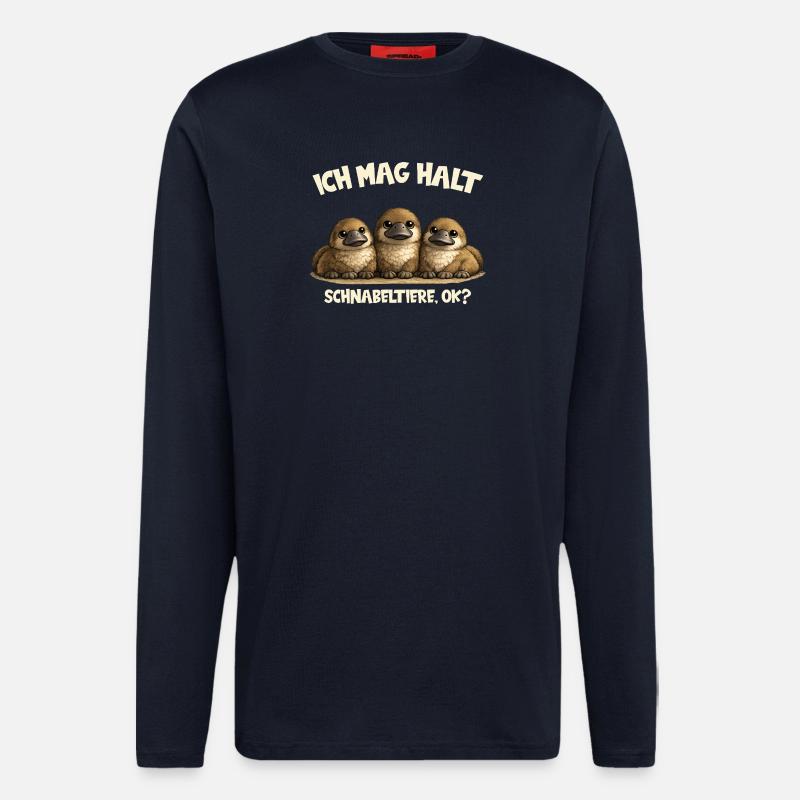 Schnabeltier Lustiges Tier Statement - Langarmshirt - made by SPREAD  - DARK NAVY