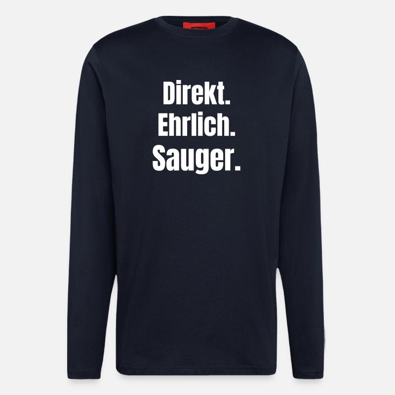 Déclaration honnête directe du pigeon - Manches longues bio décontracté fabriqué en UE - DARK NAVY