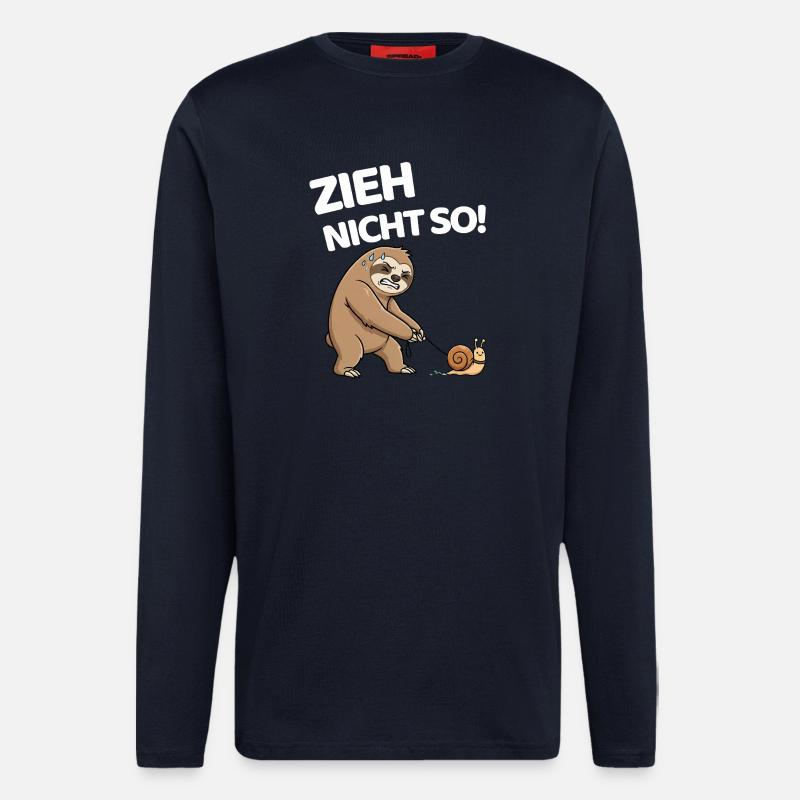 Don't pull so sloth with snail - Longsleeve - made by SPREAD  - DARK NAVY