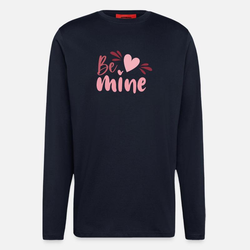 Be Mine Heart Script - Longsleeve - made by SPREAD  - DARK NAVY