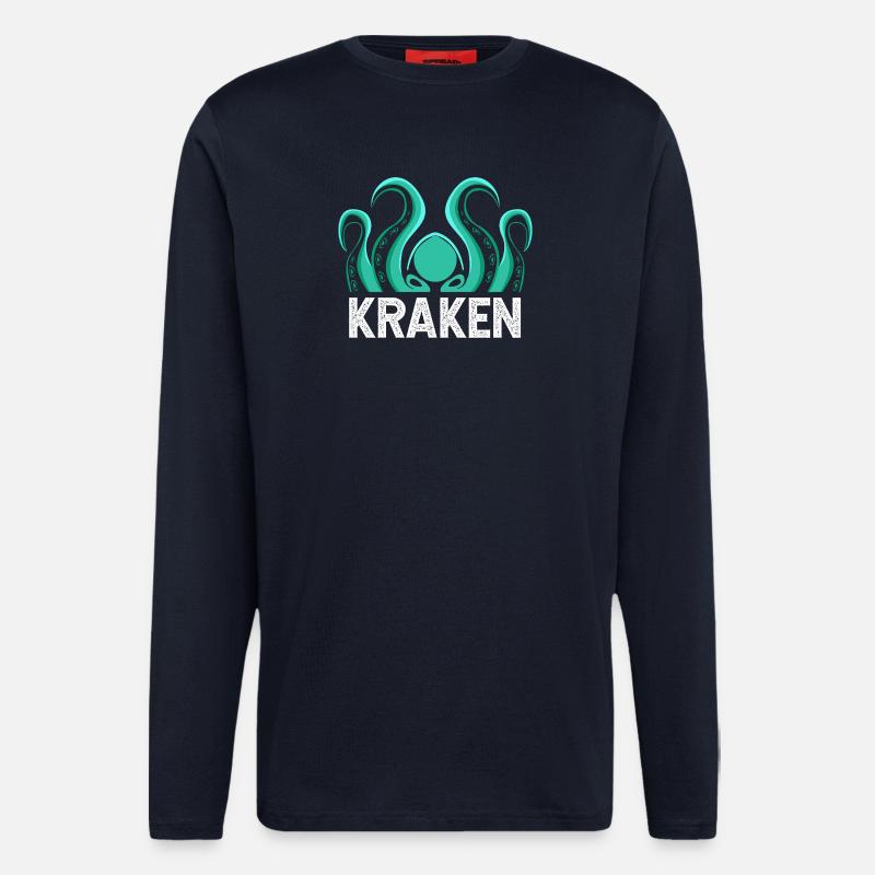 Pieuvre Pieuvre Pieuvre Pieuvre Pieuvre - Manches longues bio décontracté fabriqué en UE - DARK NAVY
