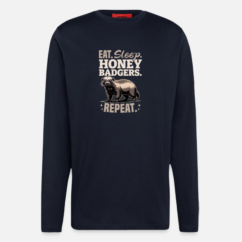 Funny Honey Badger - Langarmshirt - made by SPREAD  - DARK NAVY