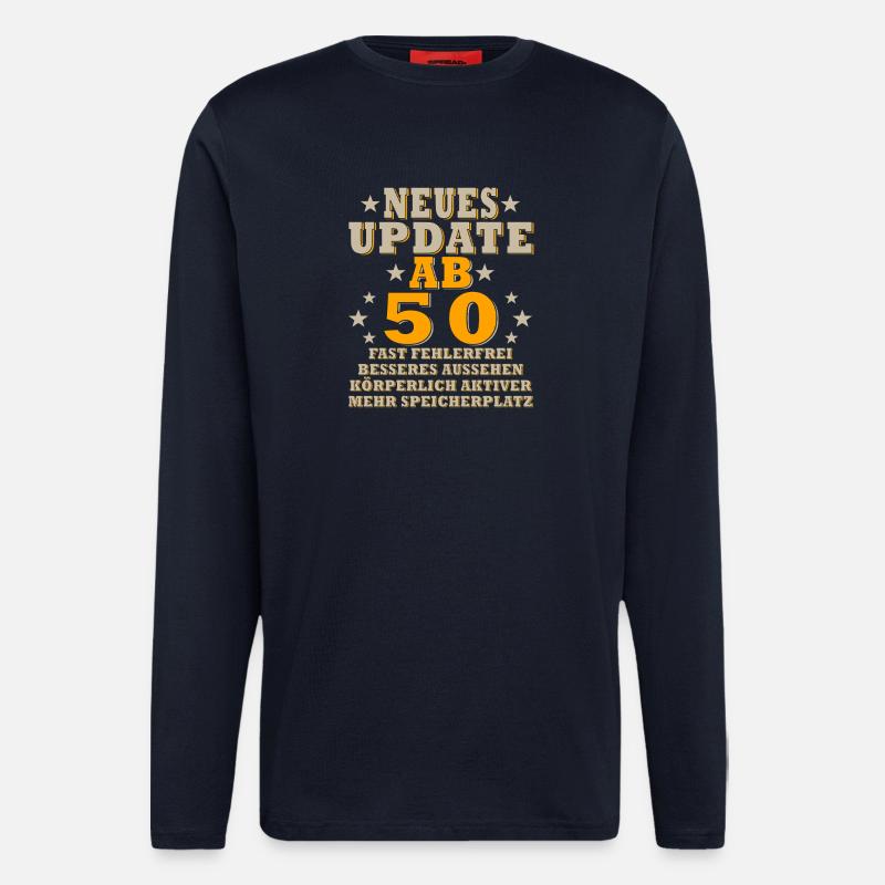 Neues Update ab 50 Retro-Design - Langarmshirt - made by SPREAD  - DARK NAVY