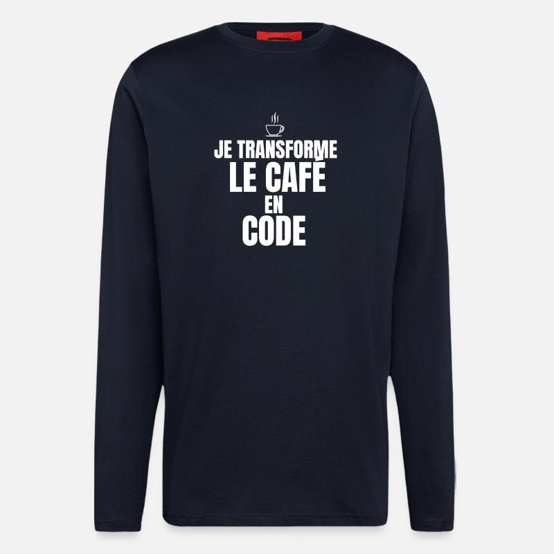 I turn coffee into code - Longsleeve - made by SPREAD  - DARK NAVY