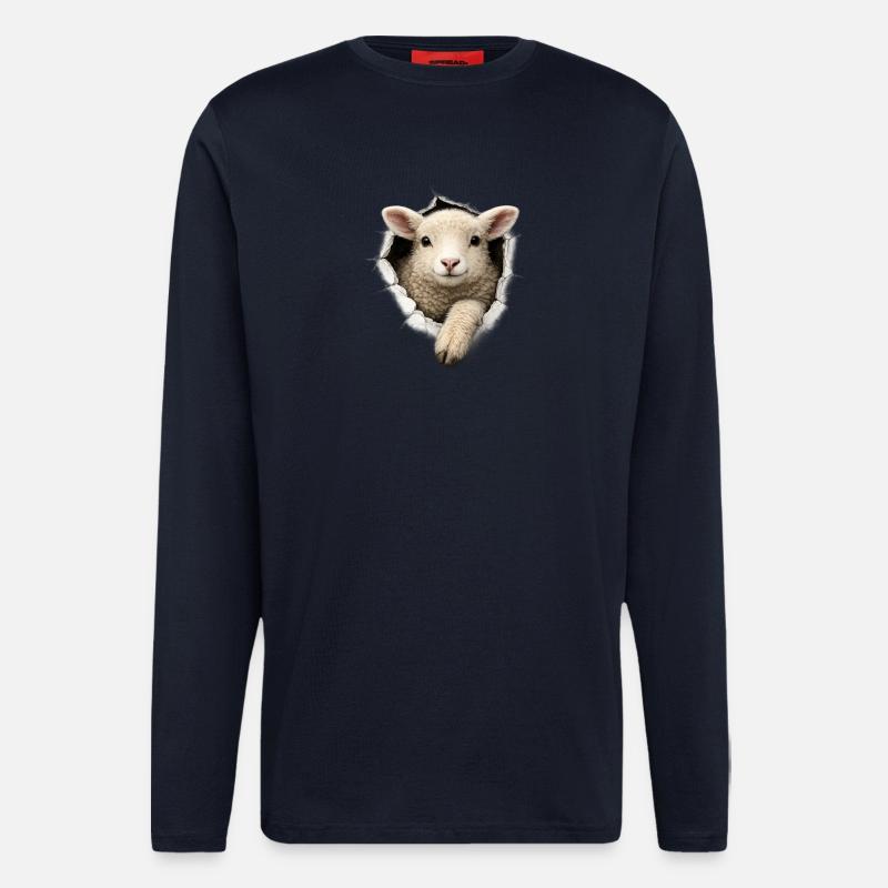 Lamm aus dem Loch - Langarmshirt - made by SPREAD - DARK NAVY