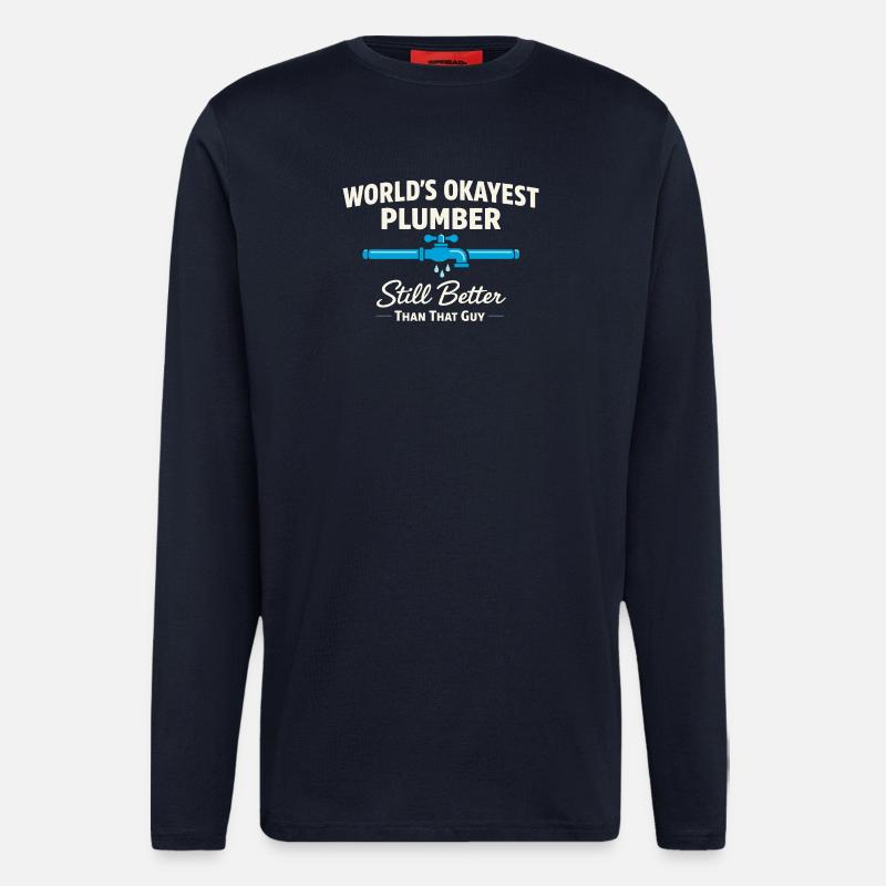 Pfeifenflüsterer, Klempnerhandwerk, Humor-geschenk - Langarmshirt - made by SPREAD  - DARK NAVY