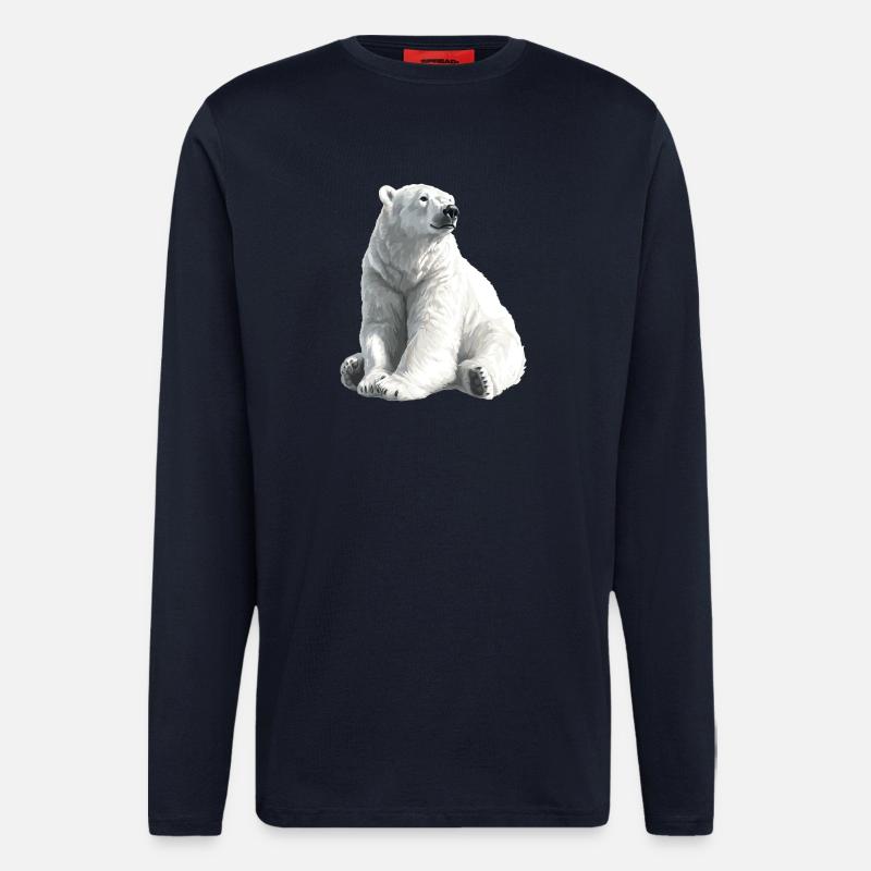Polar Bär Illustration Eislicht - Langarmshirt - made by SPREAD - DARK NAVY