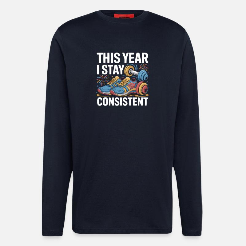 New Years Resolution Motivational Quotes - Longsleeve - made by SPREAD  - DARK NAVY