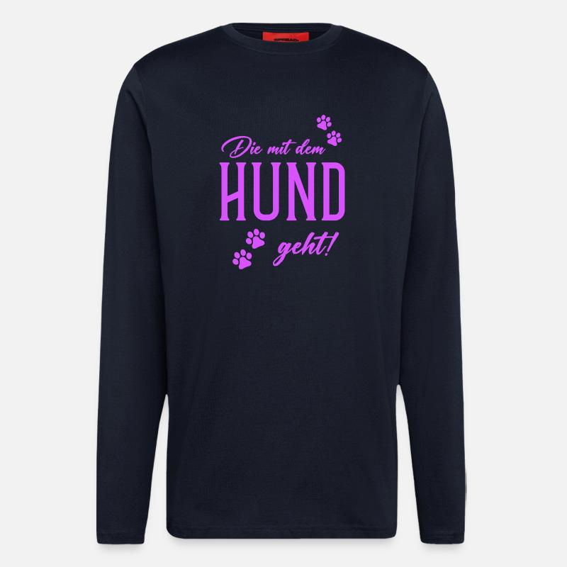 Die mit dem Hund geht - Langarmshirt - made by SPREAD - DARK NAVY