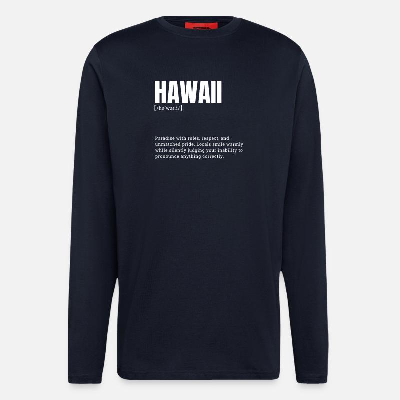 Hawaii Pride Sprache - Langarmshirt - made by SPREAD  - DARK NAVY