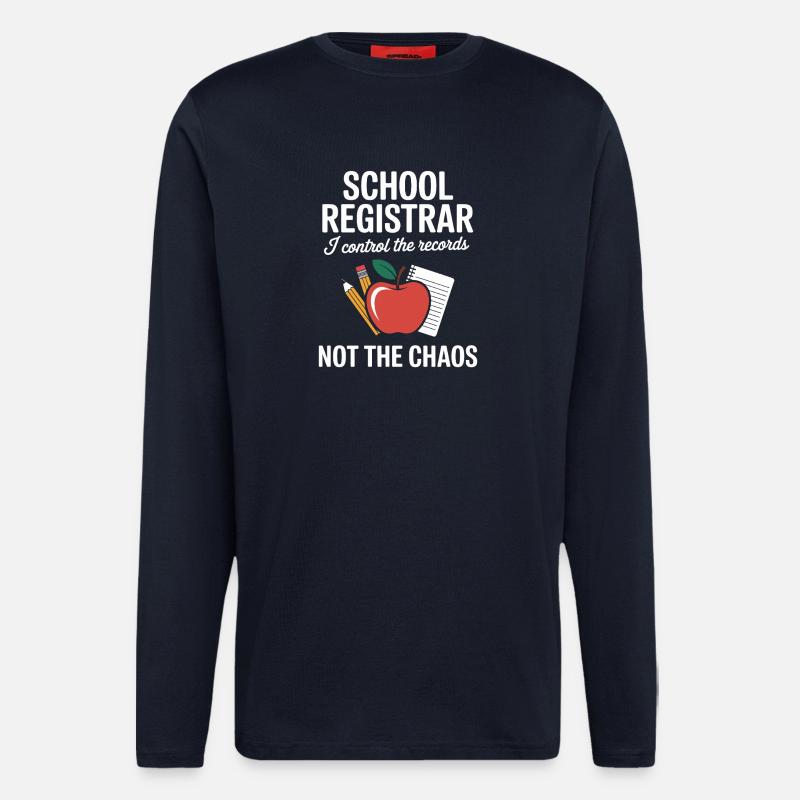 Schulsekretärin Front Office Schule Geschenk - Langarmshirt - made by SPREAD  - DARK NAVY