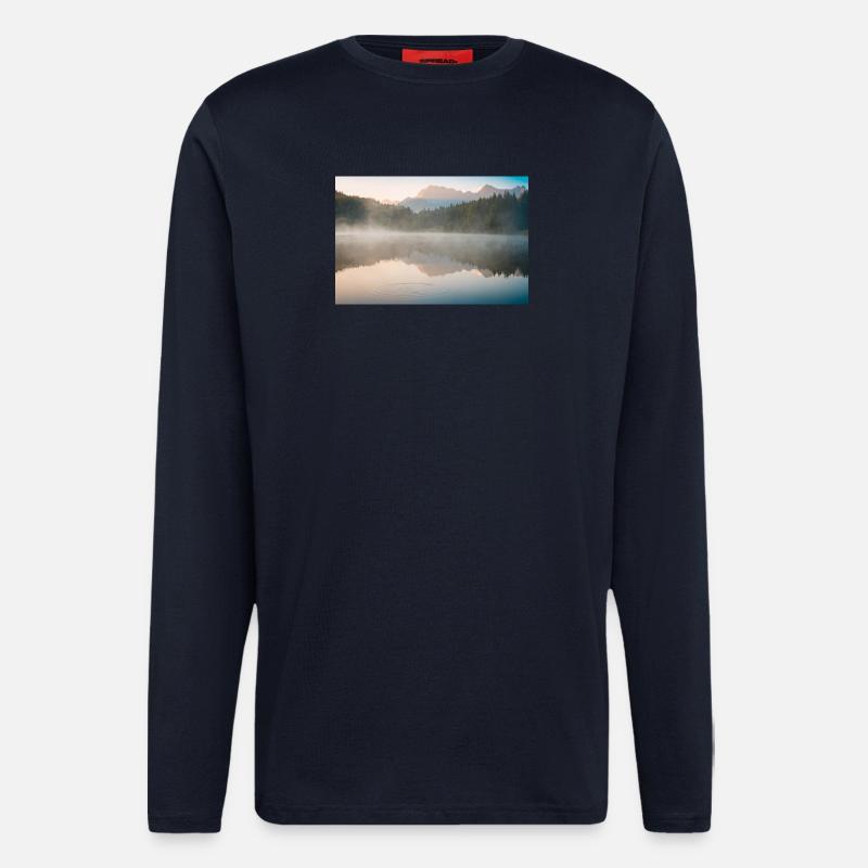 Morgennebel am stillen See - Langarmshirt - made by SPREAD  - DARK NAVY