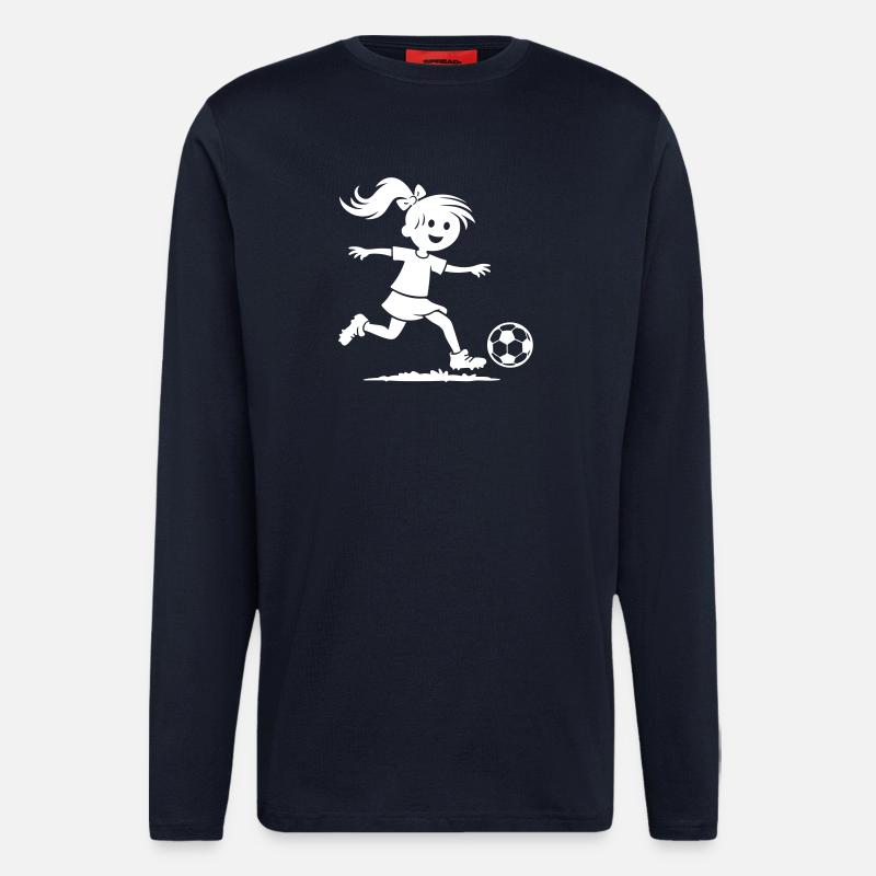 Fussball Mädchen - Langarmshirt - made by SPREAD  - DARK NAVY