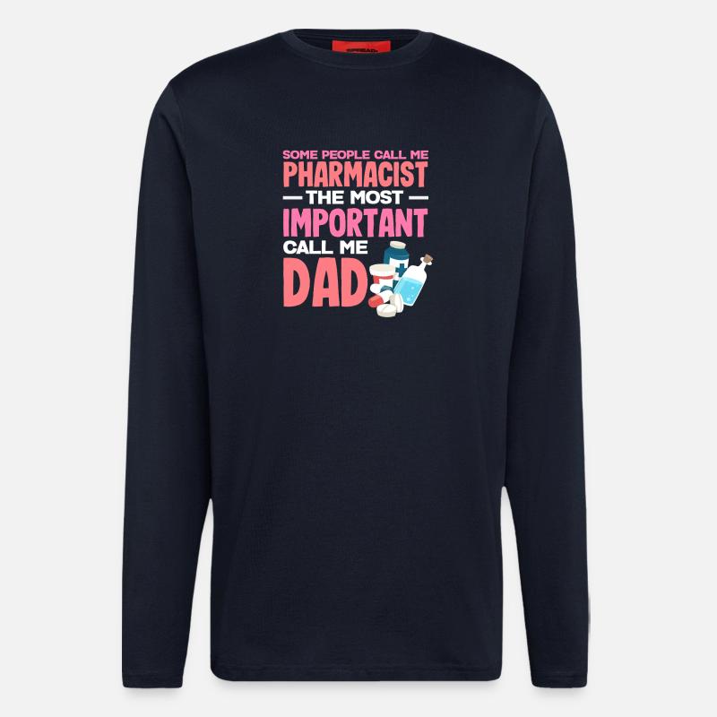 Apotheker Vater Pharmazietechniker Vater Techniker - Langarmshirt - made by SPREAD - DARK NAVY