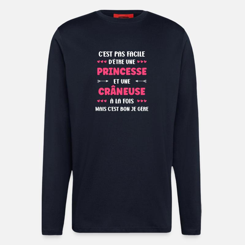 craneuse - Manches longues bio décontracté fabriqué en UE - DARK NAVY