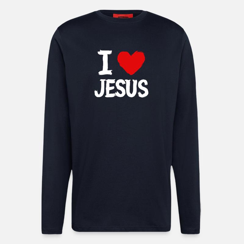 Ich liebe Jesus - Langarmshirt - made by SPREAD  - DARK NAVY