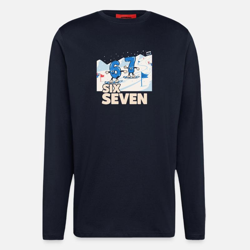 67 Snowboarding Six Seven Meme - Langarmshirt - made by SPREAD  - DARK NAVY