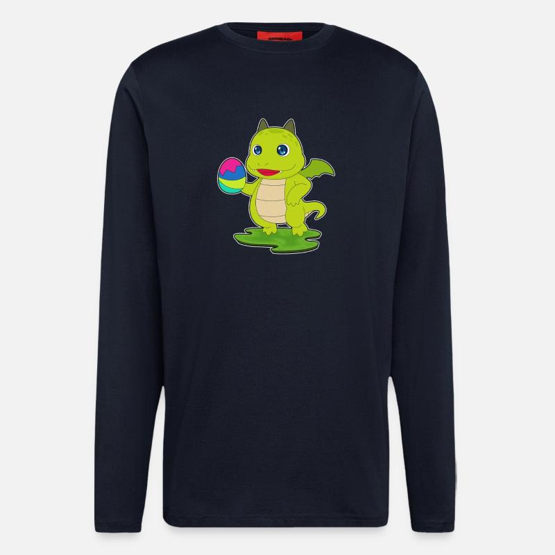 Drache Ostern Osterei - Langarmshirt - made by SPREAD  - DARK NAVY