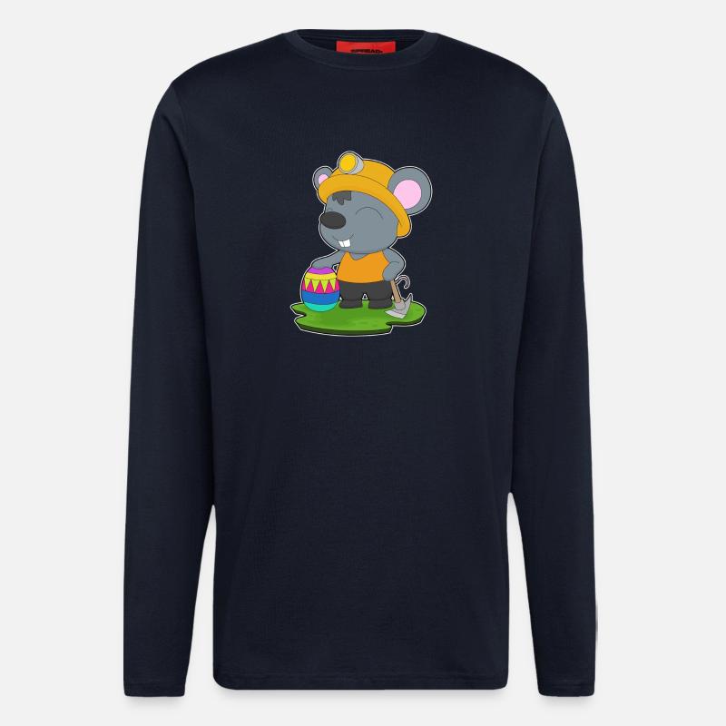 Mouse Easter Mining - Longsleeve - made by SPREAD  - DARK NAVY