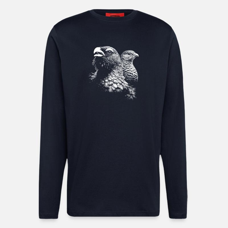 Auerhuhn und Weibchen - Langarmshirt - made by SPREAD  - DARK NAVY