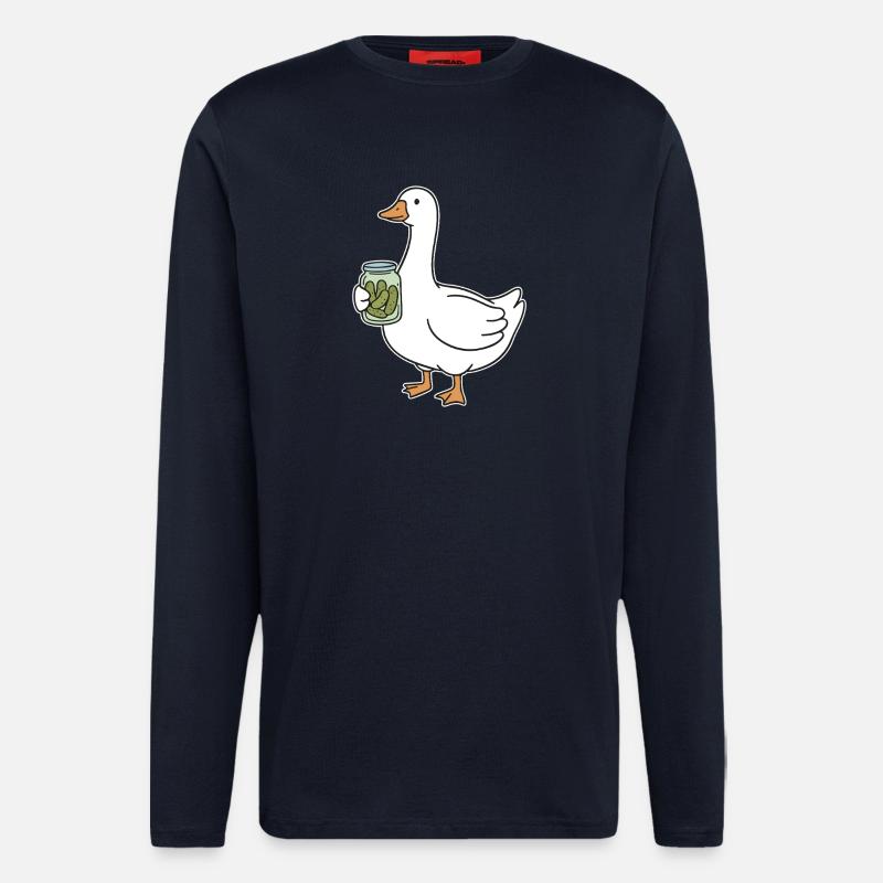 Duck with Mason Jar Cucumbers - Longsleeve - made by SPREAD - DARK NAVY