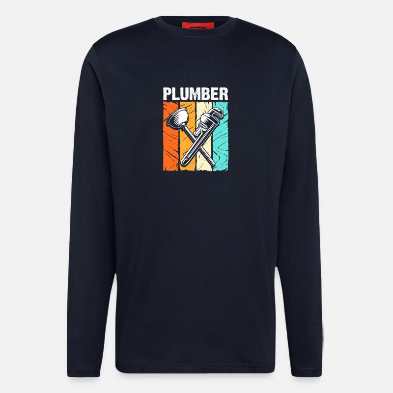 Klempner Installateur - Langarmshirt - made by SPREAD  - DARK NAVY