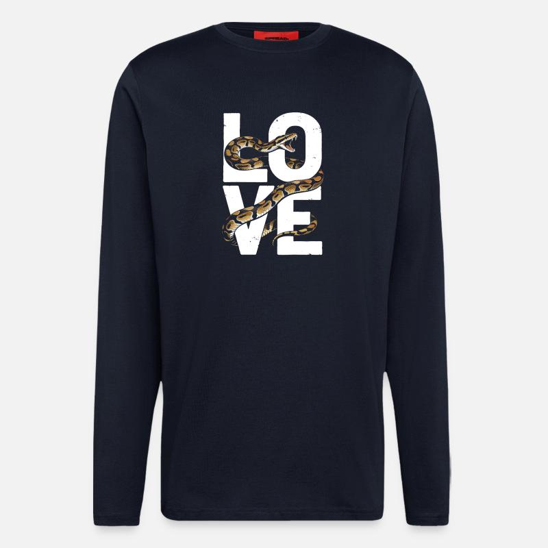 Königspython Schlangen LOVE Terrarium Python - Langarmshirt - made by SPREAD  - DARK NAVY