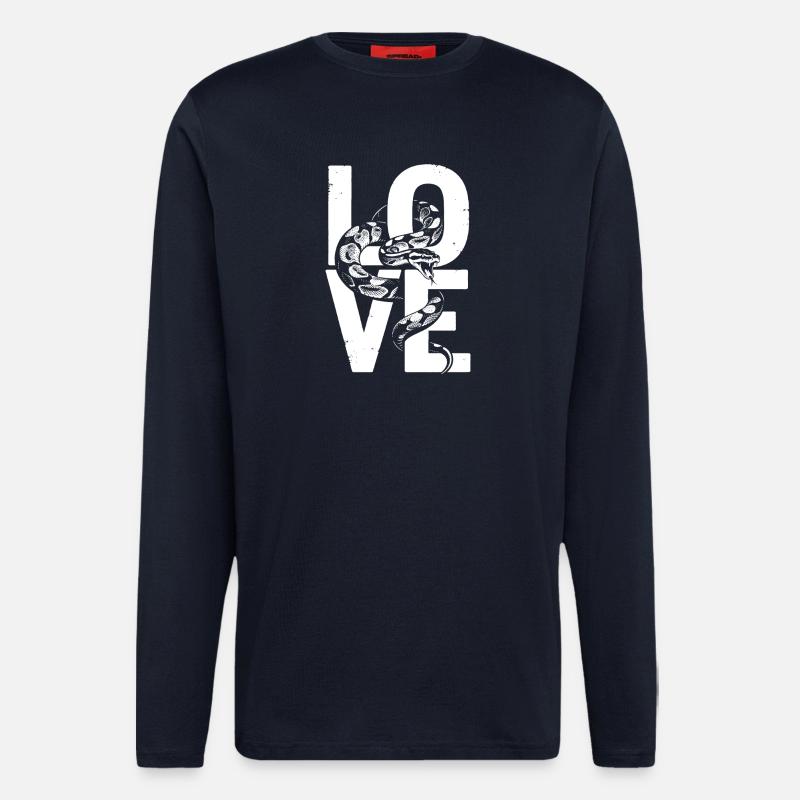 Königspython Schlangen LOVE Terrarium Python - Langarmshirt - made by SPREAD  - DARK NAVY