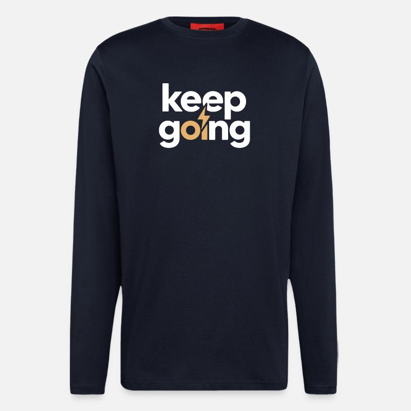 Keep Going - Motivation & Energie Blitz - Langarmshirt - made by SPREAD - DARK NAVY