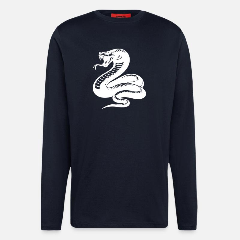 Silhouette du python serpent - Manches longues bio décontracté fabriqué en UE - DARK NAVY
