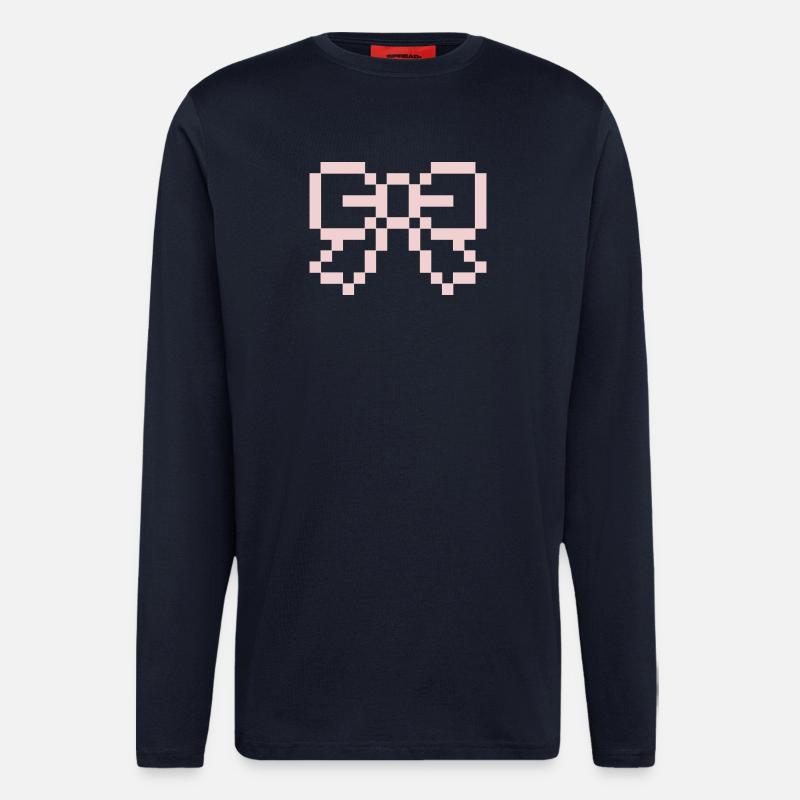 Pink Pixel Bow - Langarmshirt - made by SPREAD  - DARK NAVY