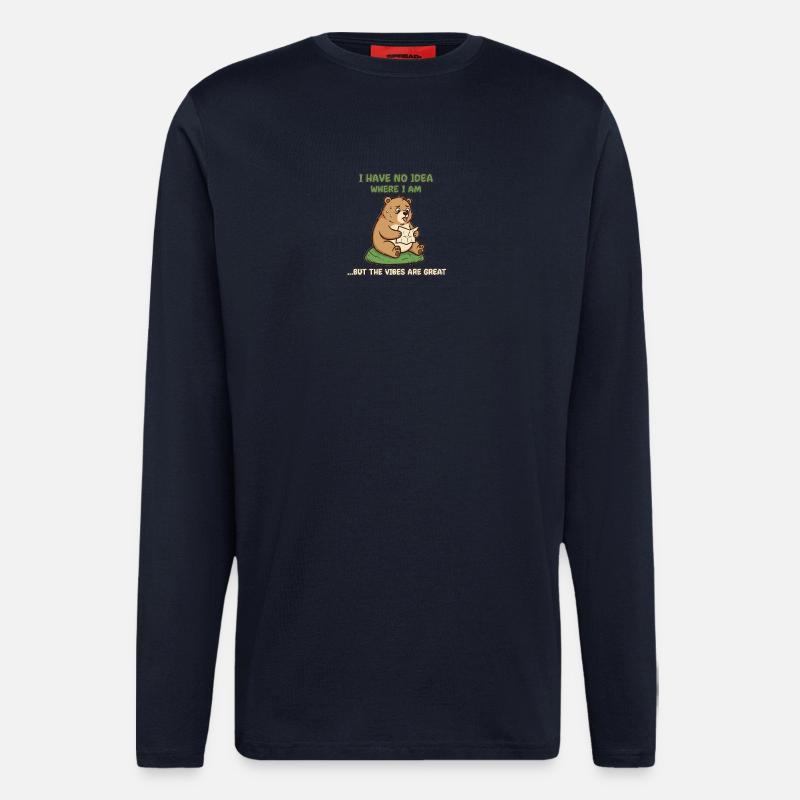 Lost Bear Vibes Reading Map - Longsleeve - made by SPREAD  - DARK NAVY