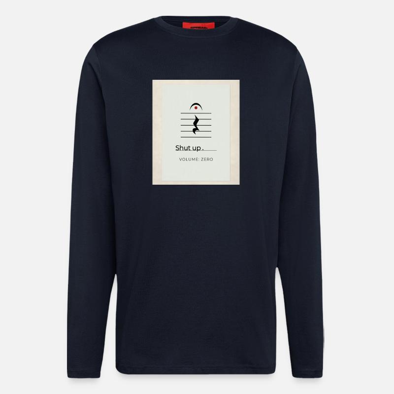 Shut up – Volume Zero Minimal Design - Langarmshirt - made by SPREAD  - DARK NAVY