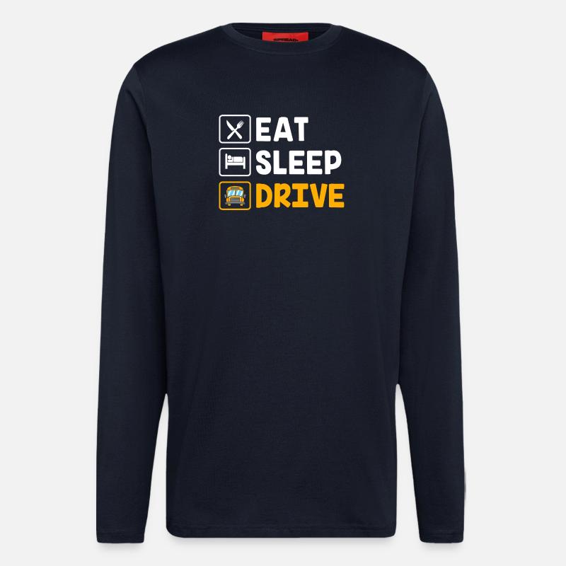 Schulbusfahrer Busfahrer Schulbus - Langarmshirt - made by SPREAD - DARK NAVY
