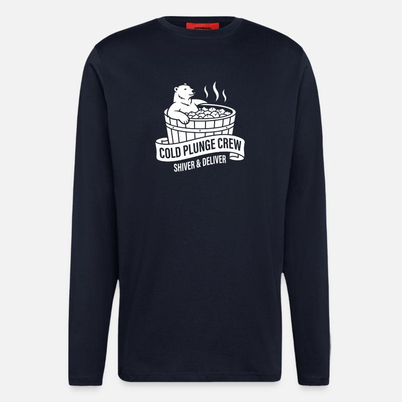 Eisbär im Kältebad: Cold Plunge Crew - Langarmshirt - made by SPREAD - DARK NAVY