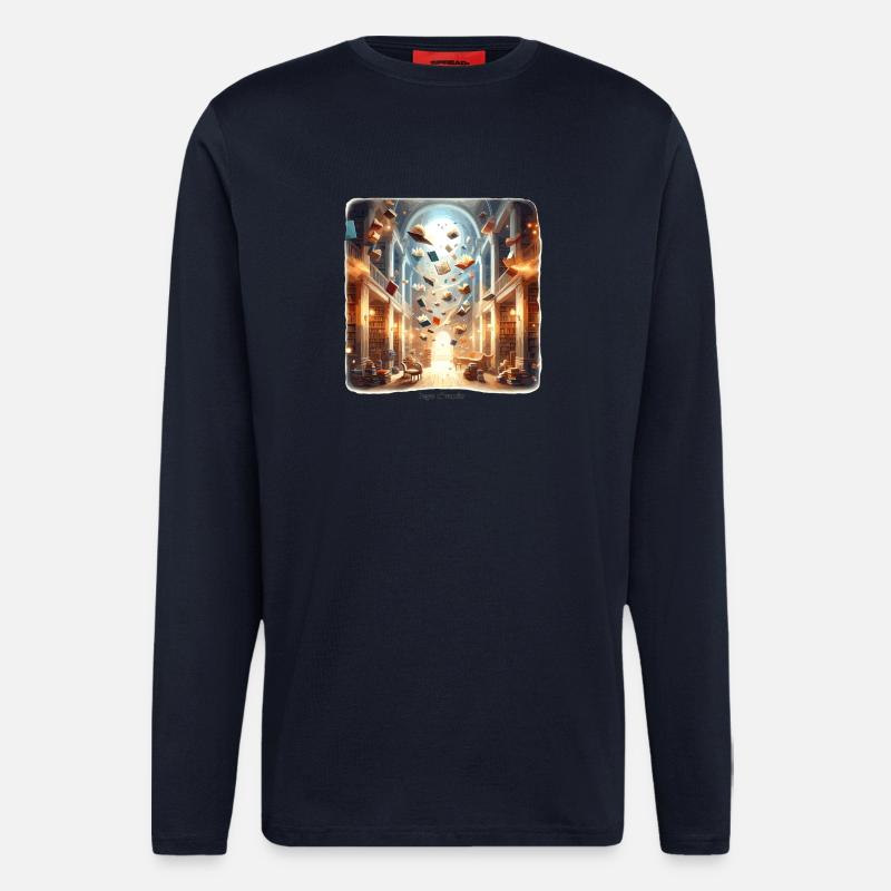 Library Magic: Flying Books - Longsleeve - made by SPREAD - DARK NAVY