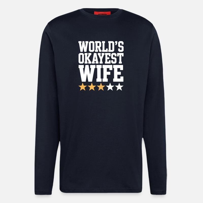Die beste Ehefrau der Welt Tee - Langarmshirt - made by SPREAD  - DARK NAVY