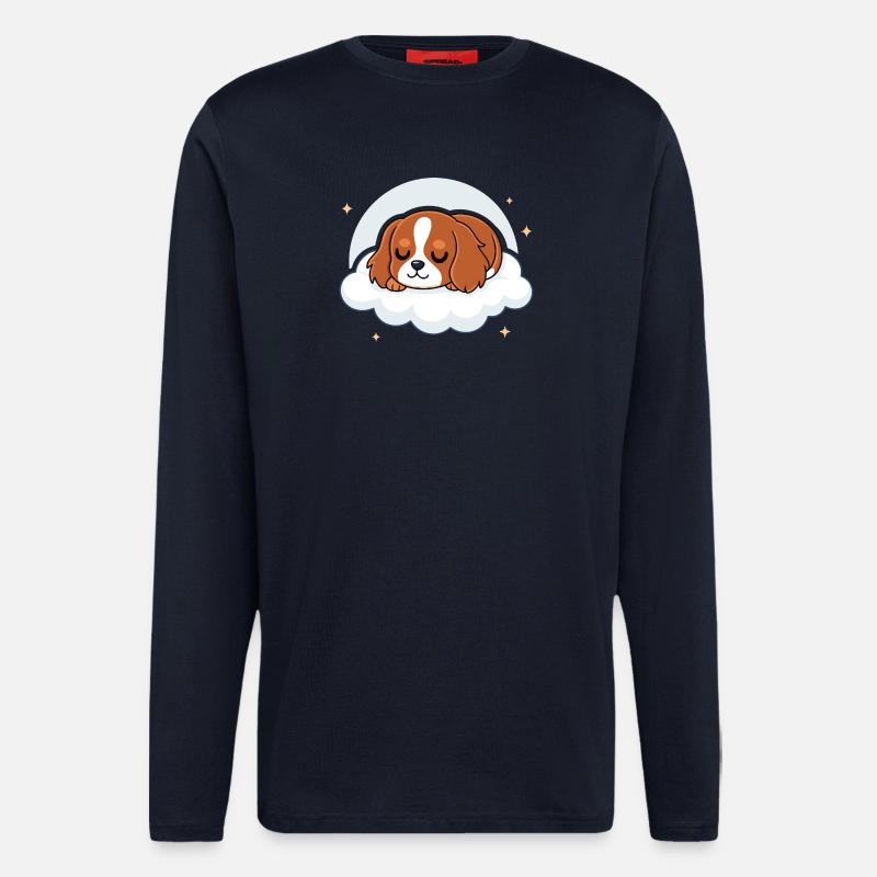 Puppy Sleeper Rider on Cloud - Longsleeve - made by SPREAD  - DARK NAVY