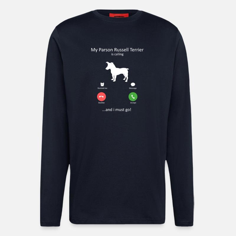 Parson Russell Terrier ruft lustigen Hund - Langarmshirt - made by SPREAD  - DARK NAVY