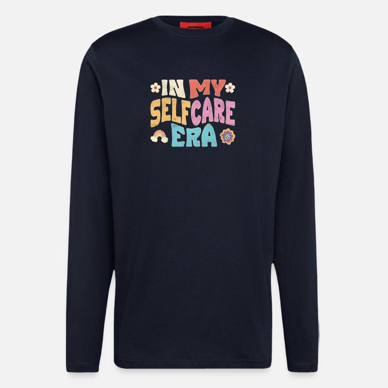 À mon époque de l’auto-soin - Manches longues bio décontracté fabriqué en UE - DARK NAVY