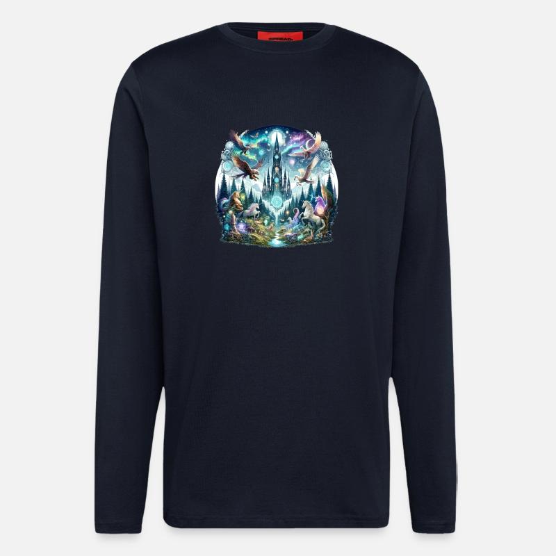 Enchanted Tower Forest Dream - Longsleeve - made by SPREAD  - DARK NAVY