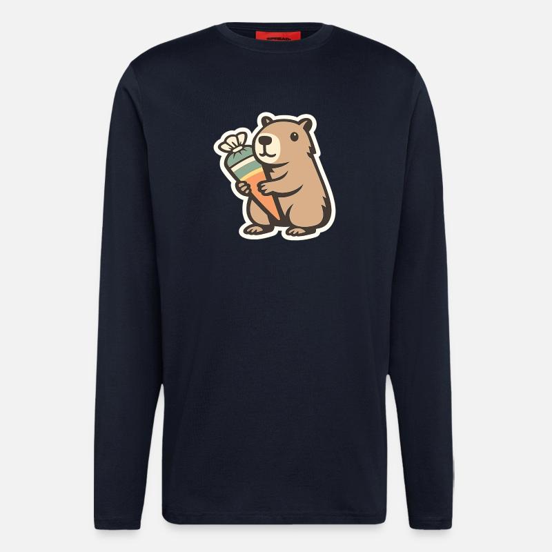 Capybara School Child – 1st Grade - Longsleeve - made by SPREAD  - DARK NAVY