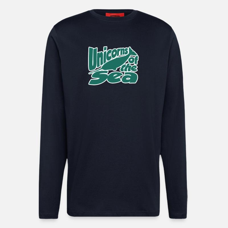 Einhörner des Meeres - Langarmshirt - made by SPREAD - DARK NAVY