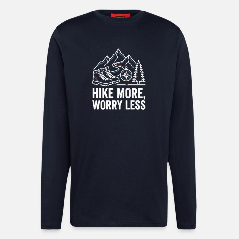 Hike More Worry Less - Langarmshirt - made by SPREAD  - DARK NAVY