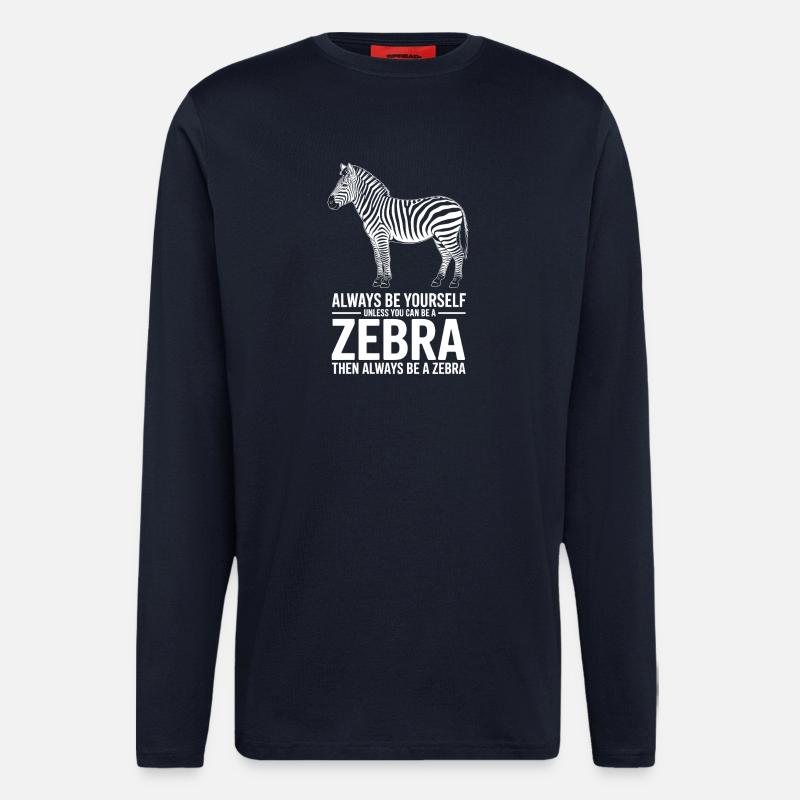 Zebra Sprüche Zebras Lustiges Zebra Geschenk - Langarmshirt - made by SPREAD  - DARK NAVY