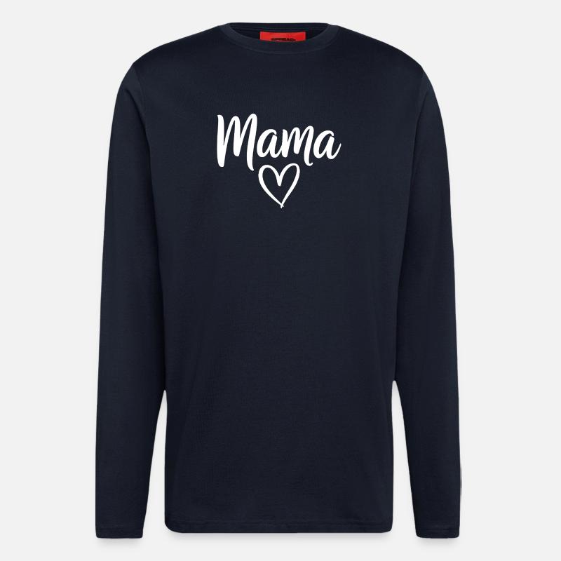 Mama Heart Script Logo - Langarmshirt - made by SPREAD  - DARK NAVY